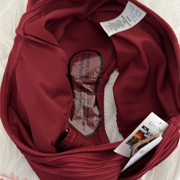 Time and Tru Maroon Two-Piece Bikini Swim Suit Size S (4-6) - Picture 12 of 14